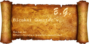 Bicskei Gusztáv névjegykártya