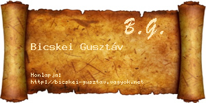 Bicskei Gusztáv névjegykártya